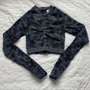 Gymshark Adapt Camo Seamless Long Sleeve Crop Top